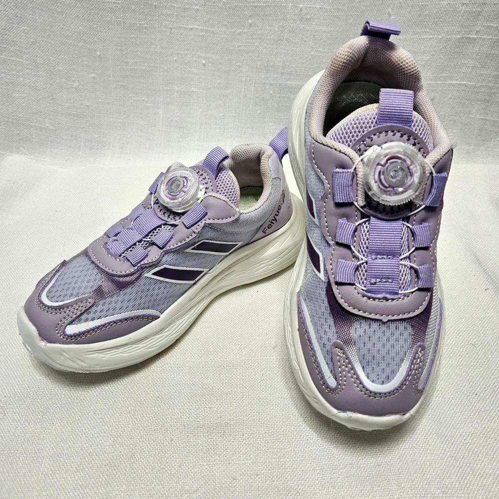Feiyue Sneakers Kids girls 13 Purple Dial Lace Mesh Athletic Running Shoes 08411